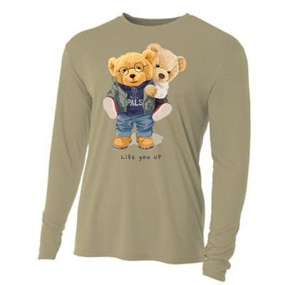 Cute Teddy Bear Lift You Up Cooling Performance Long Sleeve Crew