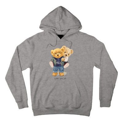 Cute Teddy Bear Lift You Up Tall Hoodie