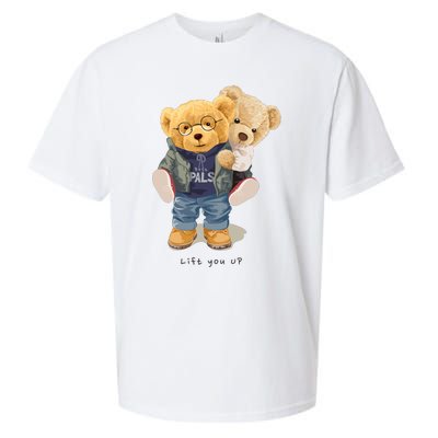 Cute Teddy Bear Lift You Up Sueded Cloud Jersey T-Shirt