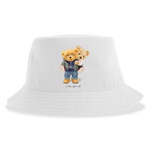 Cute Teddy Bear Lift You Up Sustainable Bucket Hat