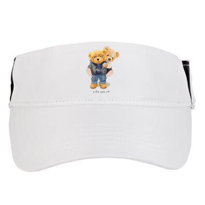 Cute Teddy Bear Lift You Up Adult Drive Performance Visor