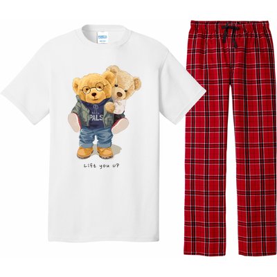 Cute Teddy Bear Lift You Up Pajama Set