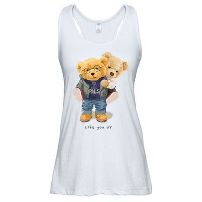 Cute Teddy Bear Lift You Up Ladies Essential Flowy Tank