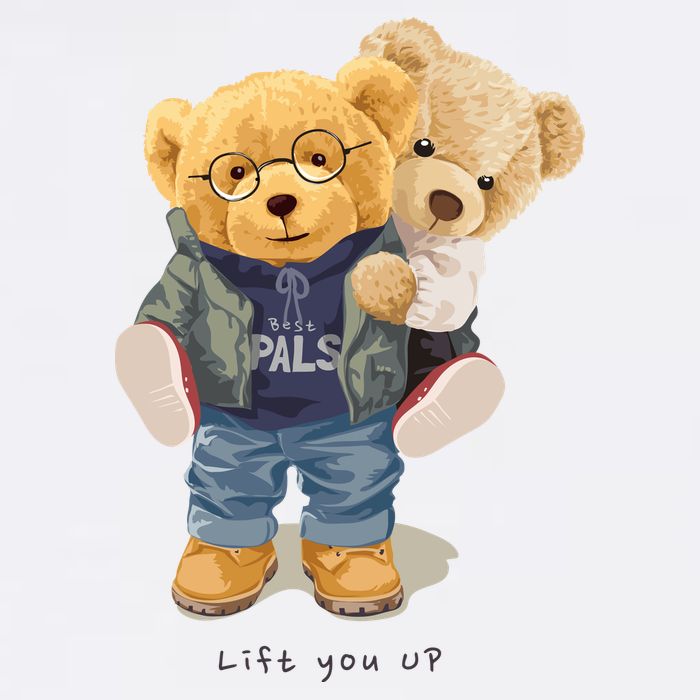 Cute Teddy Bear Lift You Up Womens Tank Top