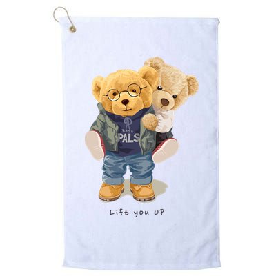 Cute Teddy Bear Lift You Up Golf Towel