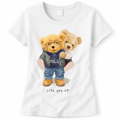 Cute Teddy Bear Lift You Up Womens T-Shirt