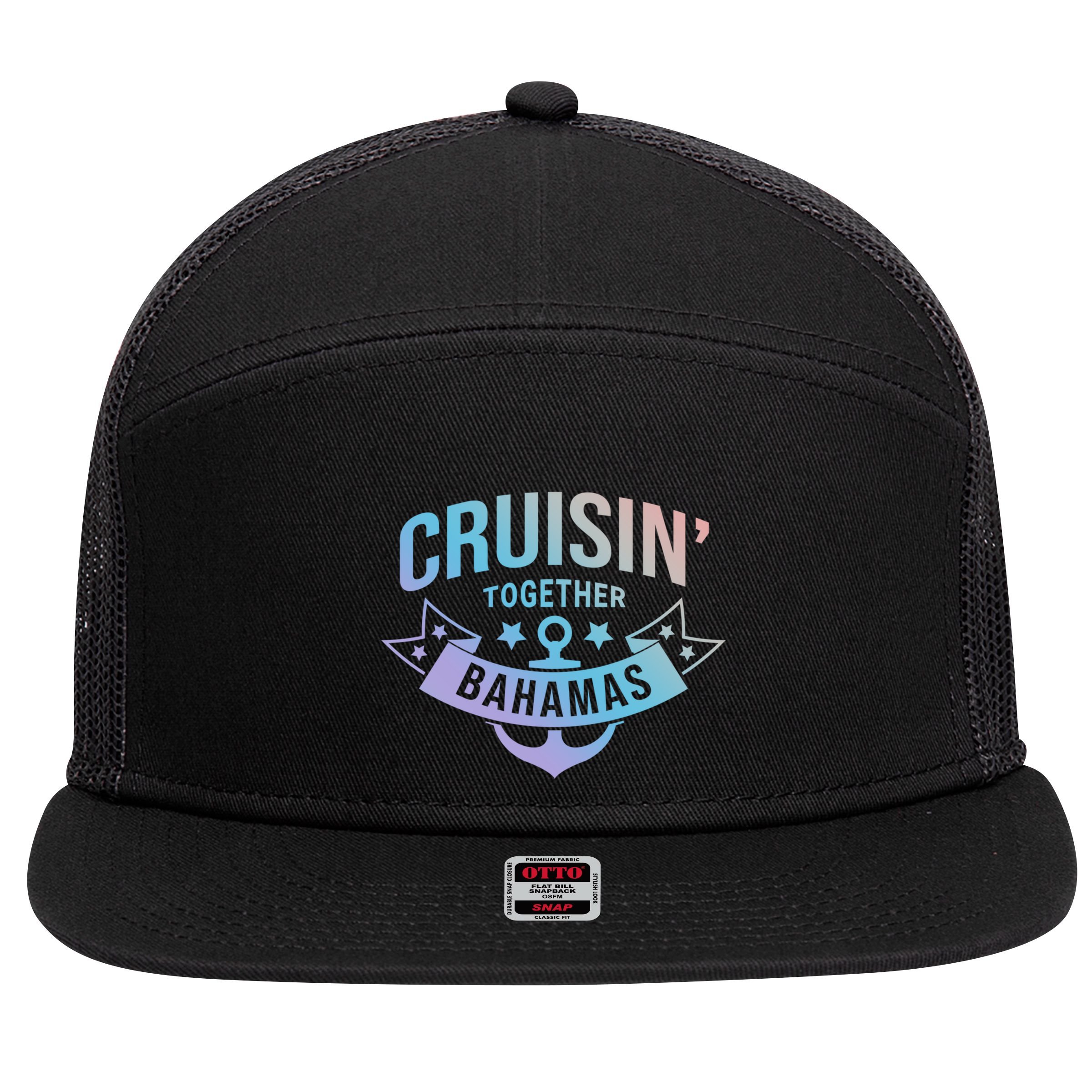 Cruisin Together Bahamas Gift 7 Panel Mesh Trucker Snapback Hat