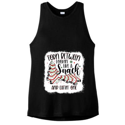 Christmas Tree Cake Torn Between Lookin Like A Snack Debbie Ladies PosiCharge Tri-Blend Wicking Tank