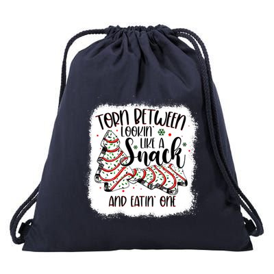 Christmas Tree Cake Torn Between Lookin Like A Snack Debbie Drawstring Bag