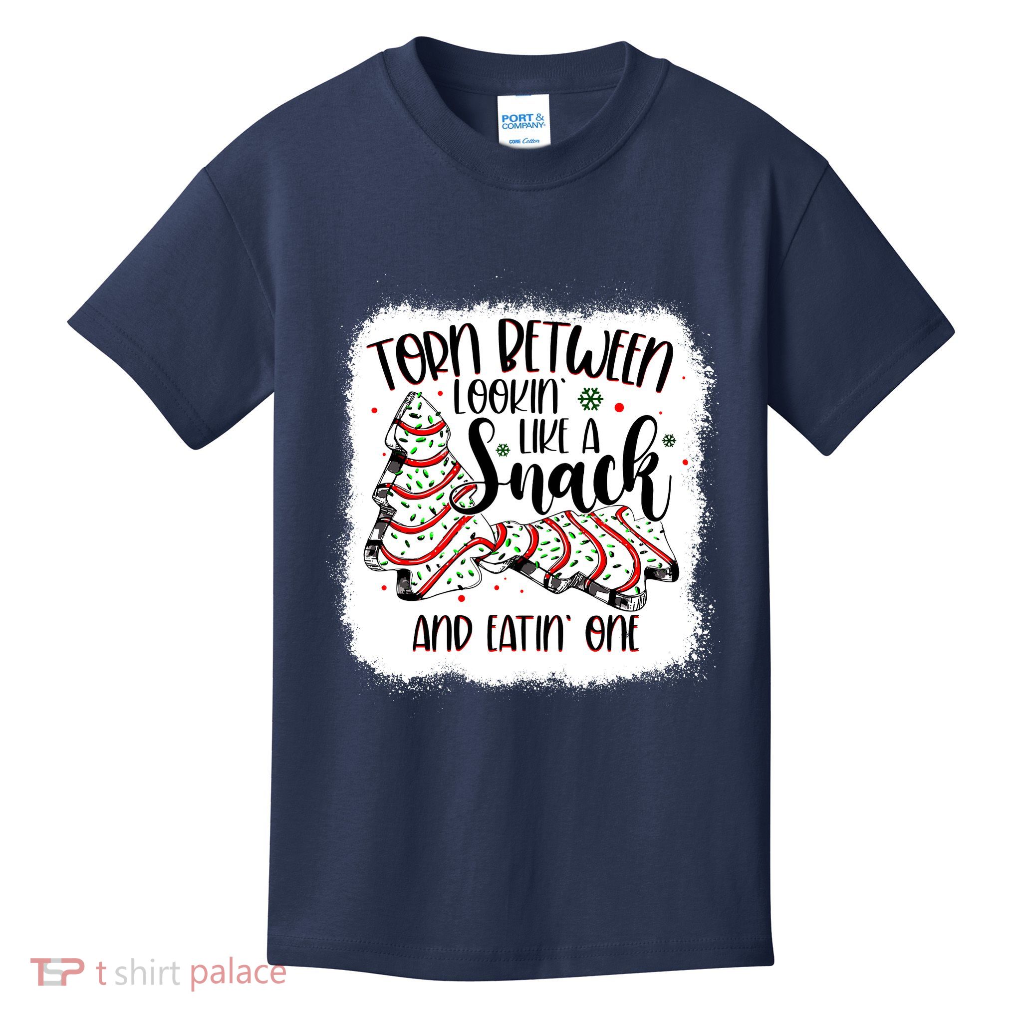 Christmas Tree Cake Torn Between Lookin Like A Snack Debbie Kids T-Shirt