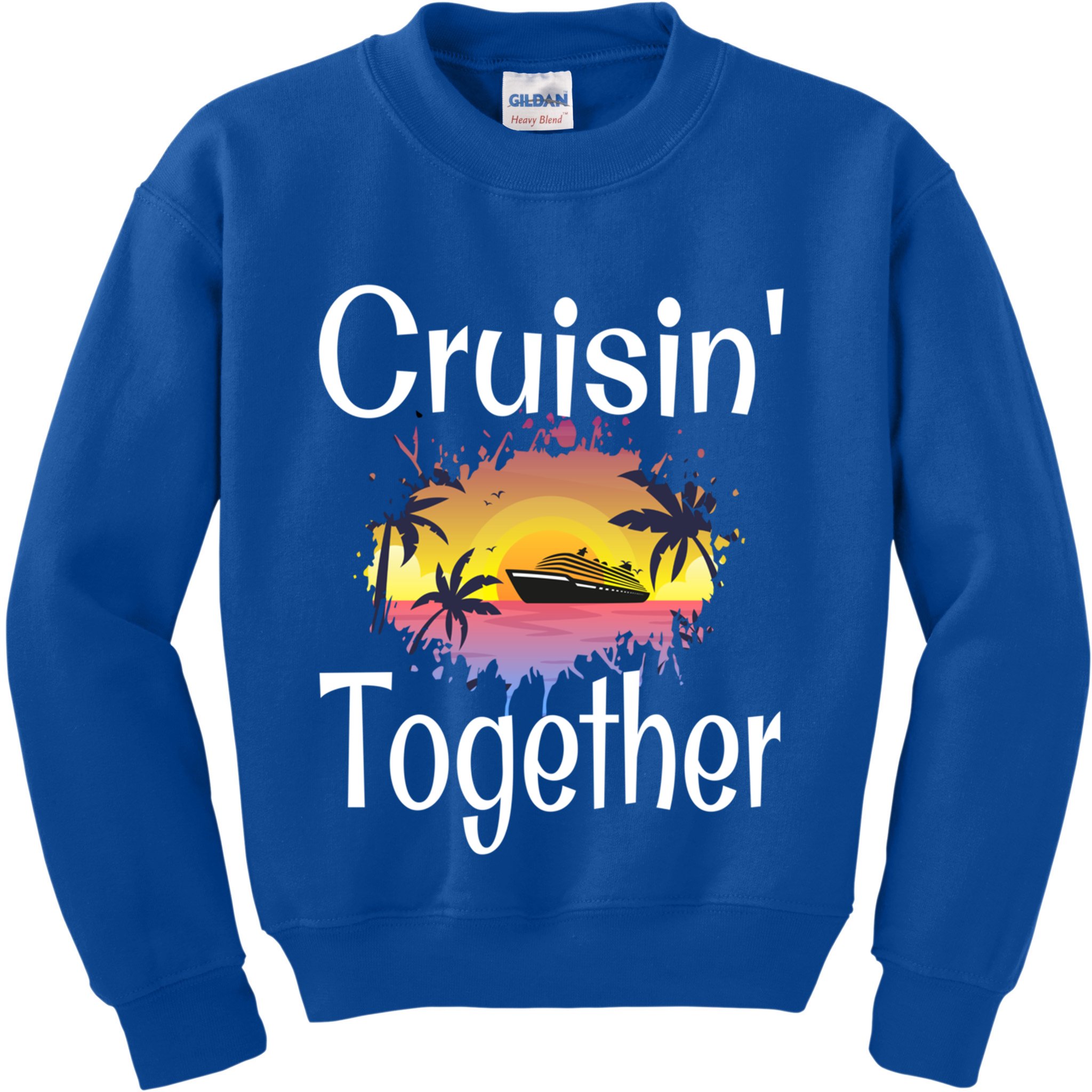 Cruisin Together Cruise Ship Vacation Couple Anniversary Cute Gift Kids Sweatshirt
