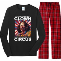 Changing The Clown WonT Change The Circus Kamala Clown Gift Long Sleeve Pajama Set