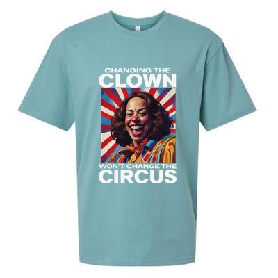 Changing The Clown WonT Change The Circus Kamala Clown Gift Sueded Cloud Jersey T-Shirt
