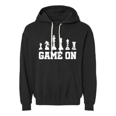 Chess Themed Chess Players With Chess Pieces Game On Garment-Dyed Fleece Hoodie