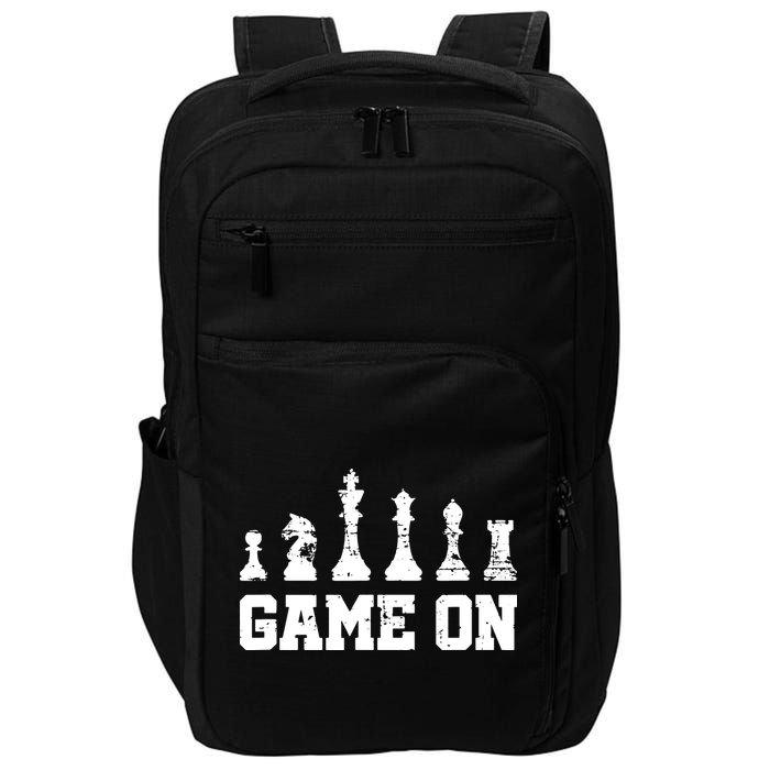 Chess Themed Chess Players With Chess Pieces Game On Impact Tech Backpack