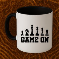 Chess Themed Chess Players With Chess Pieces Game On Mug
