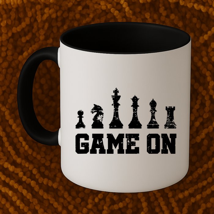 Chess Themed Chess Players With Chess Pieces Game On Mug