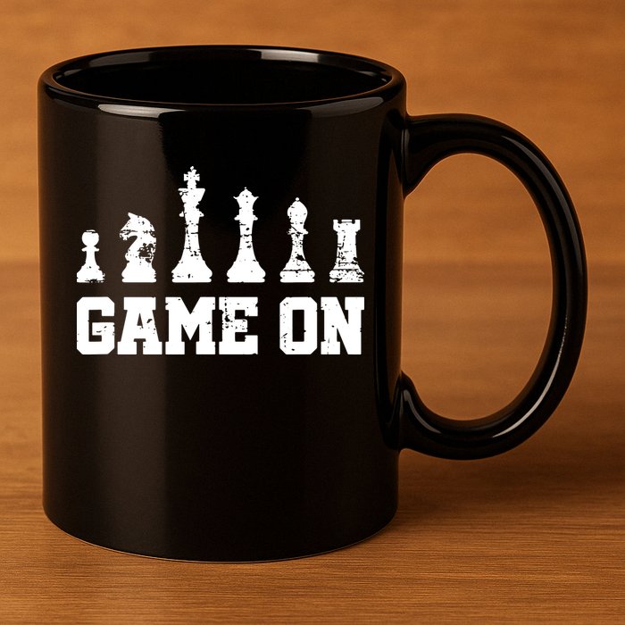 Chess Themed Chess Players With Chess Pieces Game On 11oz C Handle Ceramic Mug