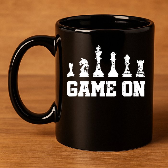 Chess Themed Chess Players With Chess Pieces Game On 11oz C Handle Ceramic Mug