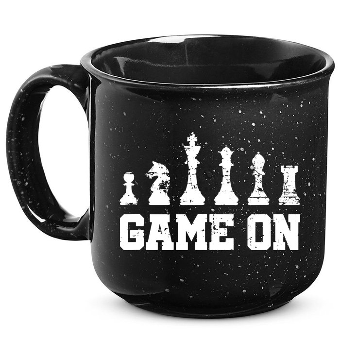 Chess Themed Chess Players With Chess Pieces Game On 15oz Campfire Ceramic Mug