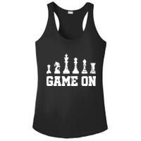 Chess Themed Chess Players With Chess Pieces Game On Ladies PosiCharge Competitor Racerback Tank