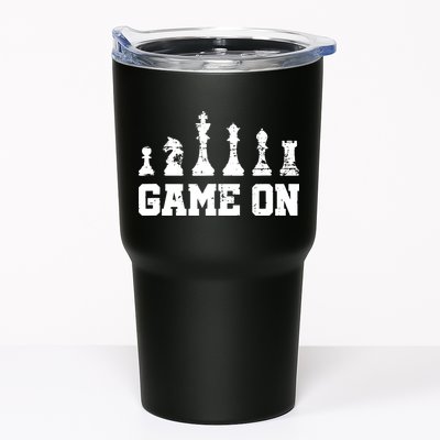 Chess Themed Chess Players With Chess Pieces Game On Tumbler