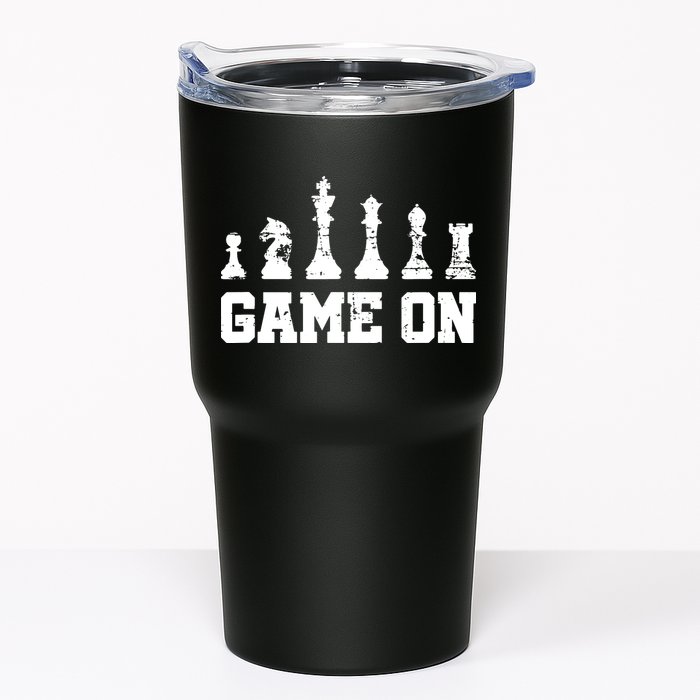 Chess Themed Chess Players With Chess Pieces Game On Tumbler