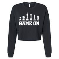 Chess Themed Chess Players With Chess Pieces Game On Cropped Pullover Crew