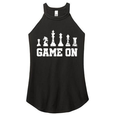 Chess Themed Chess Players With Chess Pieces Game On Women's Perfect Tri Rocker Tank