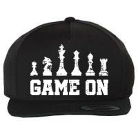 Chess Themed Chess Players With Chess Pieces Game On Wool Snapback Cap