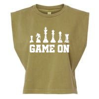 Chess Themed Chess Players With Chess Pieces Game On Garment-Dyed Women's Muscle Tee