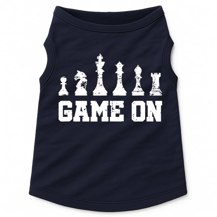 Chess Themed Chess Players With Chess Pieces Game On Doggie Tank
