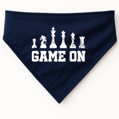 Chess Themed Chess Players With Chess Pieces Game On USA-Made Doggie Bandana
