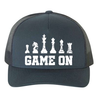 Chess Themed Chess Players With Chess Pieces Game On Yupoong Adult 5-Panel Trucker Hat