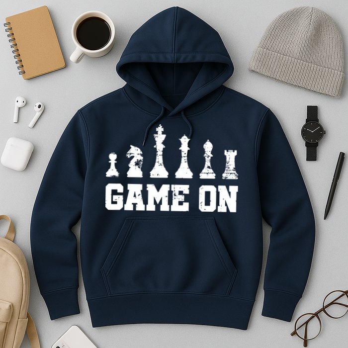 Chess Themed Chess Players With Chess Pieces Game On Hoodie