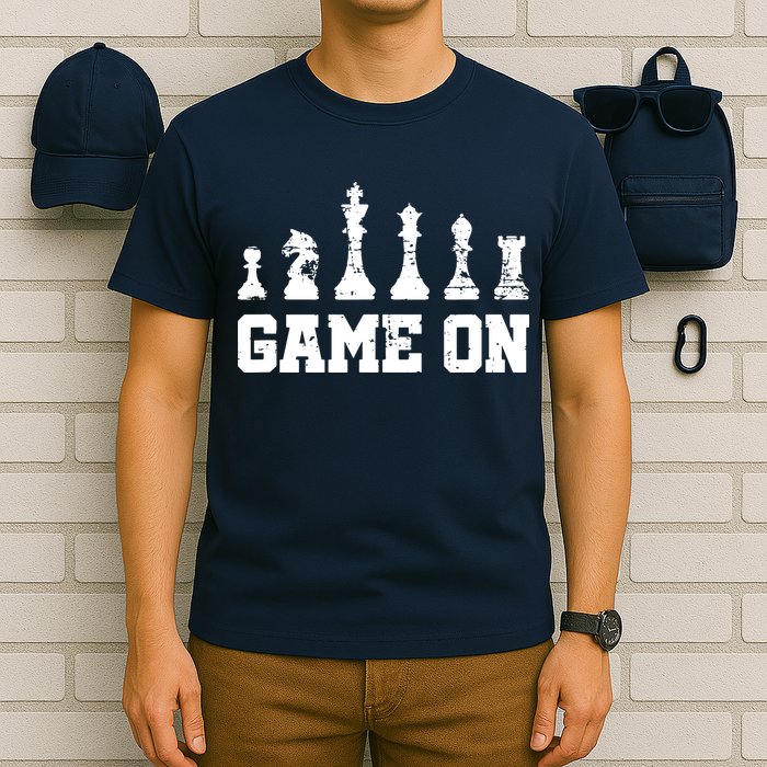 Chess Themed Chess Players With Chess Pieces Game On T-Shirt