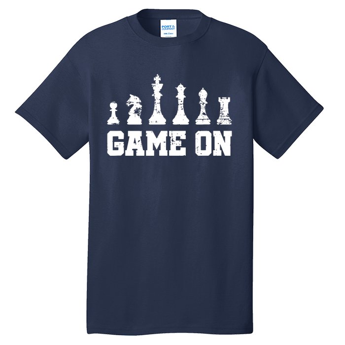 Chess Themed Chess Players With Chess Pieces Game On Tall T-Shirt