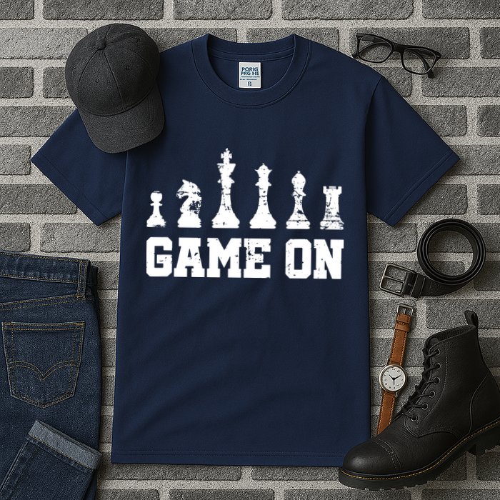 Chess Themed Chess Players With Chess Pieces Game On Tall T-Shirt