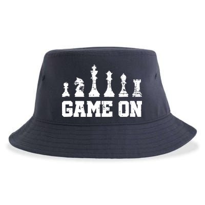 Chess Themed Chess Players With Chess Pieces Game On Sustainable Bucket Hat