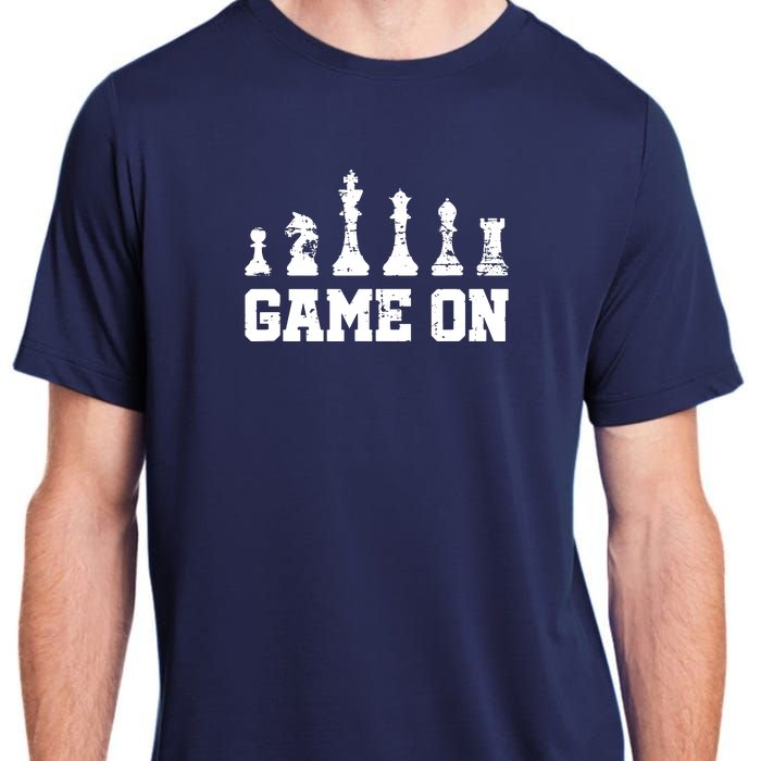 Chess Themed Chess Players With Chess Pieces Game On Adult ChromaSoft Performance T-Shirt