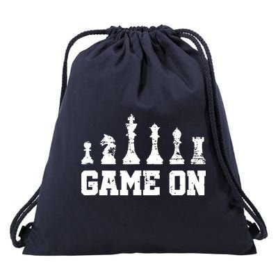 Chess Themed Chess Players With Chess Pieces Game On Drawstring Bag