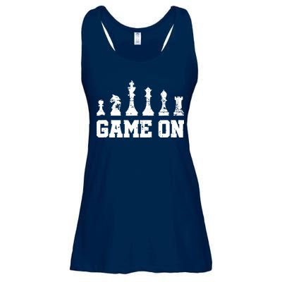 Chess Themed Chess Players With Chess Pieces Game On Ladies Essential Flowy Tank