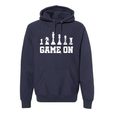 Chess Themed Chess Players With Chess Pieces Game On Premium Hoodie