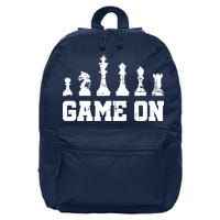 Chess Themed Chess Players With Chess Pieces Game On 16 in Basic Backpack