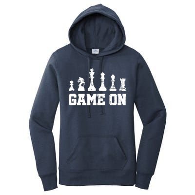 Chess Themed Chess Players With Chess Pieces Game On Women's Pullover Hoodie
