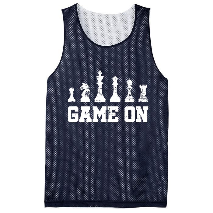 Chess Themed Chess Players With Chess Pieces Game On Mesh Reversible Basketball Jersey Tank