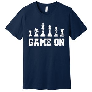 Chess Themed Chess Players With Chess Pieces Game On Premium T-Shirt