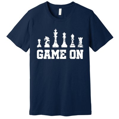 Chess Themed Chess Players With Chess Pieces Game On Premium T-Shirt