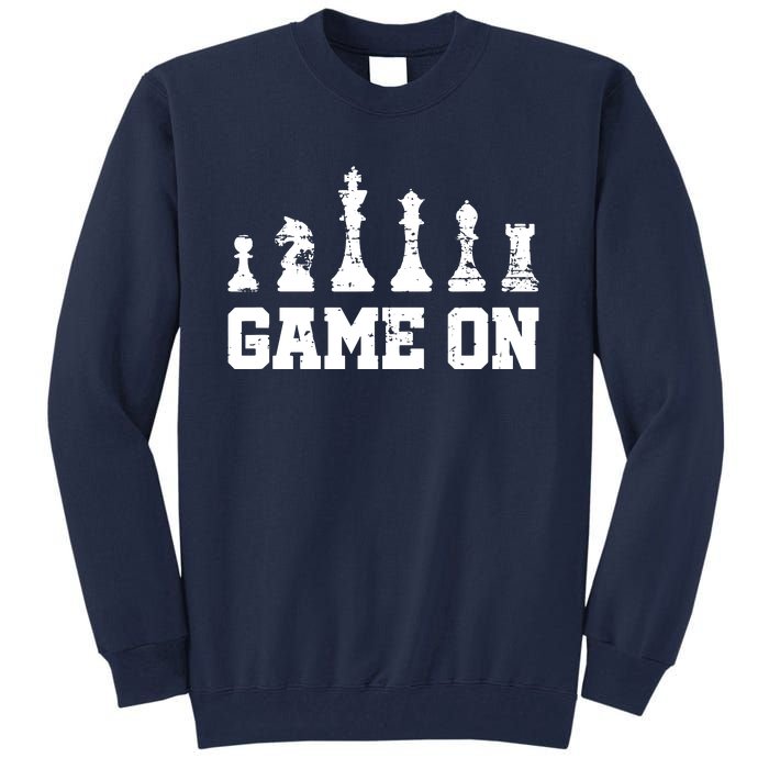 Chess Themed Chess Players With Chess Pieces Game On Tall Sweatshirt