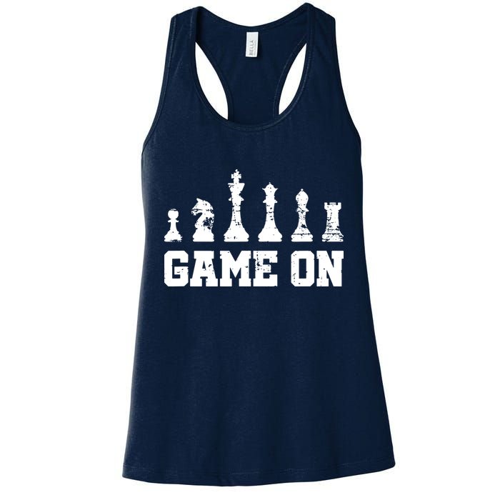 Chess Themed Chess Players With Chess Pieces Game On Womens Tank Top